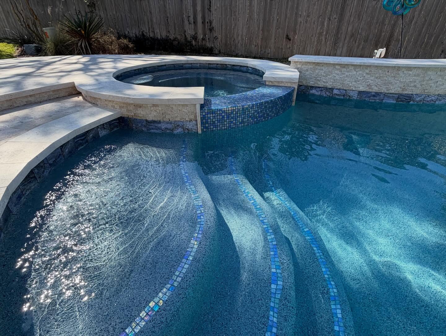 After photo clear pool following Diamond Pool Maintenance algae treatment