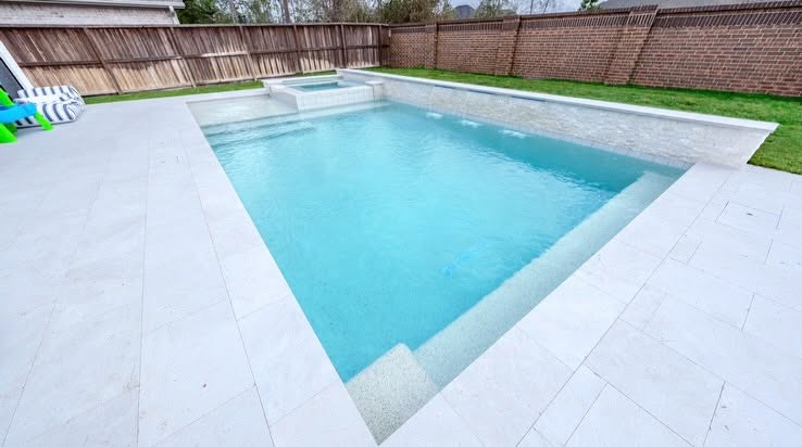 Close up of blue pool water Houston area home