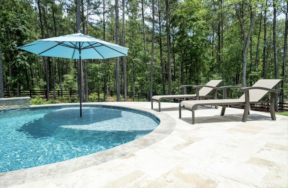 Backyard swimming pool in Magnolia TX